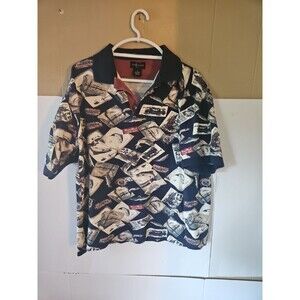 Consensus Black Fishing Button Up Collar Men's Size M Shirt